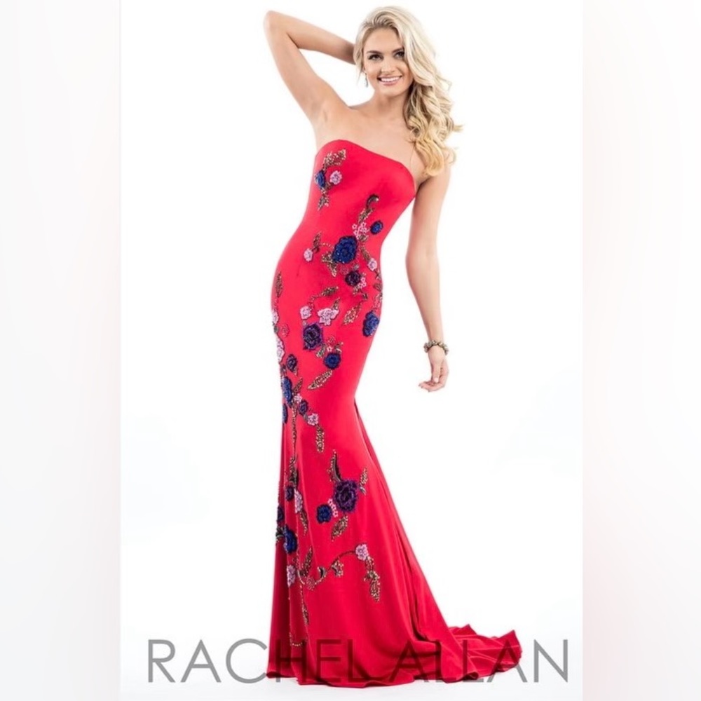 Rachel Allan red beaded, evening gown/formal/prom dress, size 4